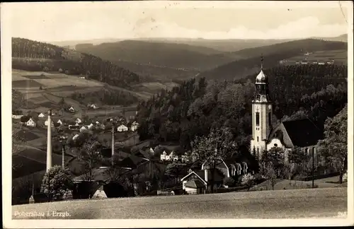 Ak Pobershau Marienberg im Erzgebirge, Gesamtansicht