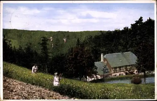 Ak Ansprung Marienberg Sachsen, Gasthaus Sommerfrische Hüttstadtmühle