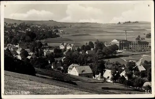 Ak Drebach im Erzgebirge, Panorama vom Ort