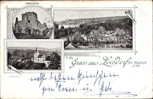 Ak Loosdorf Niederösterreich, Hanslburg, Kirche, Panorama