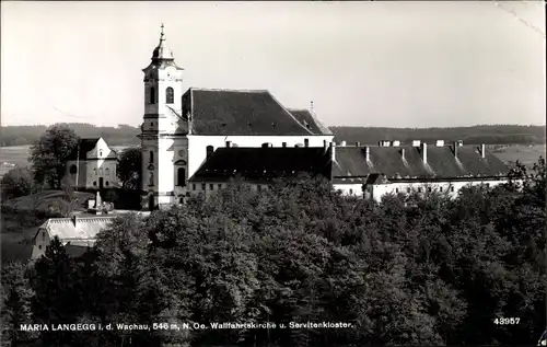 Ak Maria Langegg Niederösterreich, Wallfahrtskirche und Servitenkloster