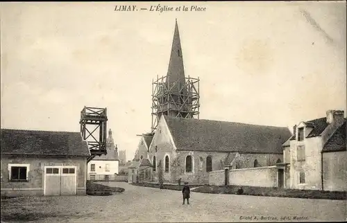 Ak Limay Yvelines, Kirche, Platz