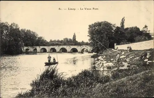 Ak Limay Yvelines, Le Vieux Pont