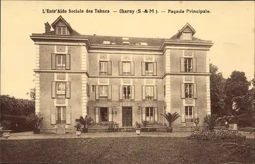 Ak Charny Seine et Marne, L'Entr'Aide Sociale des Tabacs, Facade Principale