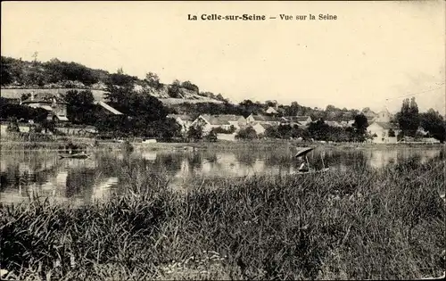 Ak La Celle sur Seine Seine-et-Marne, Vue sur la Seine