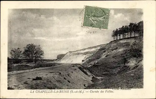 Ak La Chapelle la Reine Seine et Marne, Chemin des Vallees