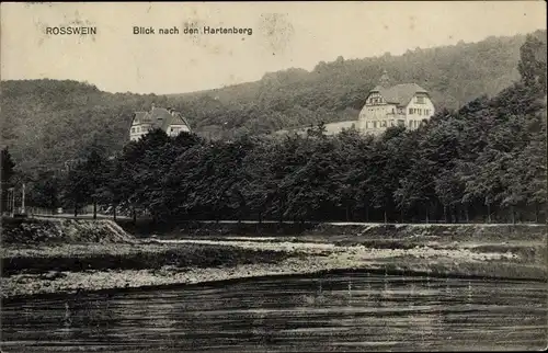 Ak Roßwein in Sachsen, Blick nach den Hartenberg