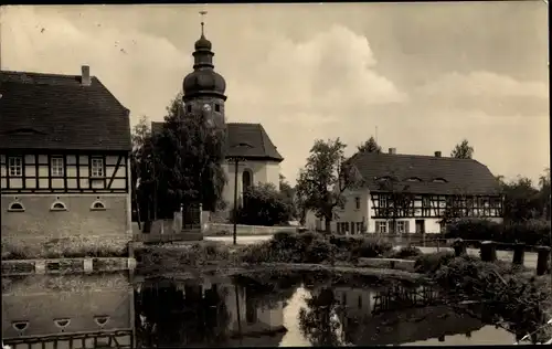 Ak Weißbach Schmölln in Thüringen, Dorfteich