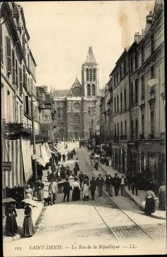 Ak Saint Denis Seine Saint Denis, Rue de la Republique