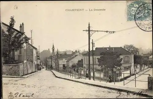 Ak Champigny sur Marne Val de Marne, La Descente