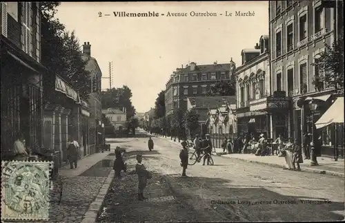 Ak Villemomble Seine Saint Denis, Avenue Outrebon, Le Marche