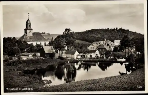 Ak Weißbach Erzgebirge, Panorama vom Ort