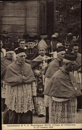 Ak Strasbourg Straßburg Elsass Bas Rhin, Intronisation de S. G. Monseigneur Ruch 1919