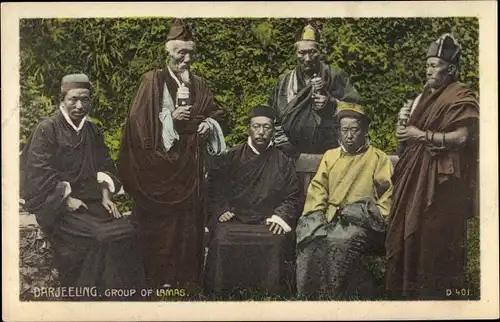 Ak Darjeeling Indien, Group of Lamas
