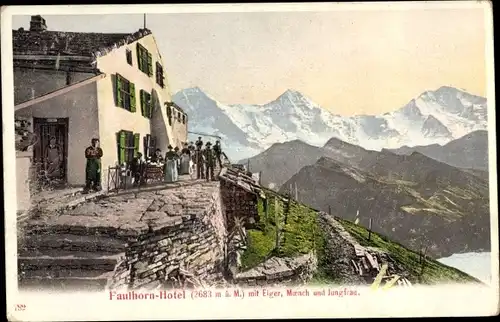 Ak Kanton Bern, Faulhorn Hotel, Eiger, Mönch, Jungfrau