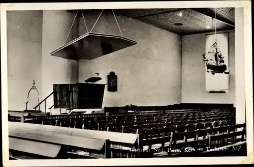 Ak Ter Heijde Südholland, N. H. Kerk, Interieur Ned. Herv. Kerk