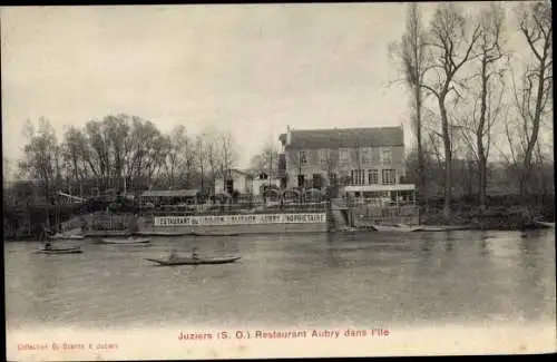 Ak Juziers Yvelines, Restaurant Aubry dans l'ile