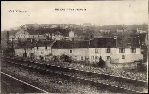 Ak Juziers Yvelines, Gesamtansicht, Gleise