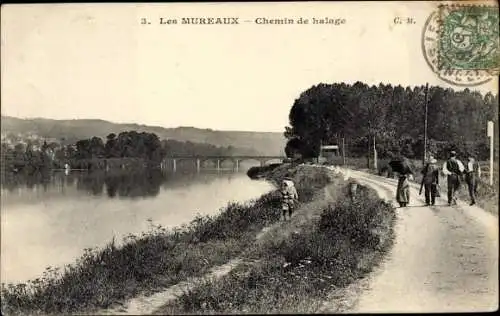 Ak Les Mureaux Yvelines, Chemin de halage