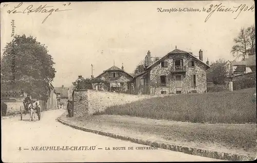 Ak Neauphle le Chateau Yvelines, Route Chevreuse