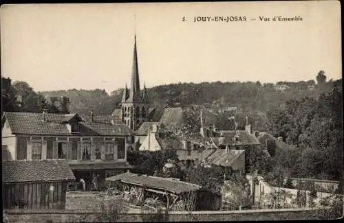 Ak Jouy en Josas Yvelines, vue d'Ensemble, clocher