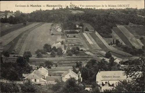 Ak Senneville Yvelines, La Roche, vue panoramique de la Maison Drouet