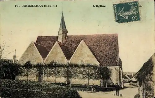 Ak Hermeray Yvelines, L'Eglise, vue générale