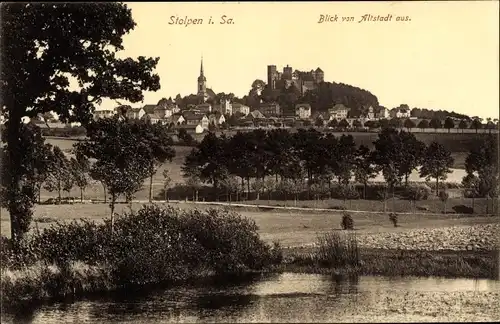 Ak Stolpen in Sachsen, Blick von Altstadt aus