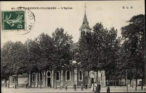 Ak La Garenne Colombes Hauts de Seine, L'Eglise
