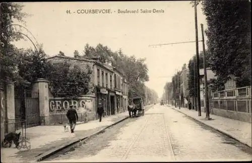 Ak Courbevoie Hauts de Seine, Boulevard Saint Denis