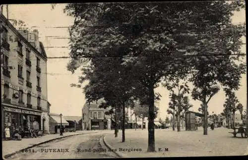 Ak Puteaux Hauts de Seine, Rond point des Bergeres