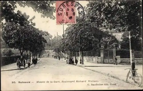 Ak Puteaux Hauts de Seine, Montee de la Gare, Boulevard Richard Wallace