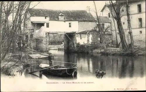 Ak Dennemont Yvelines, Le Vieux Moulin vu en Amont