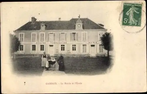 Ak Gambais Yvelines, La Mairie, Ecole