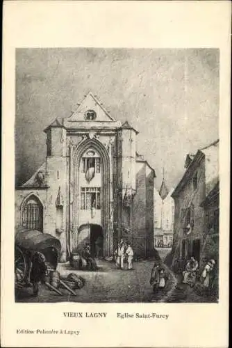 Künstler Ak Lagny Seine et Marne, Eglise Saint Furcy