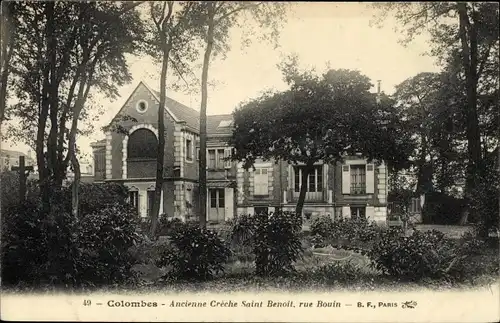 Ak Colombes Hauts de Seine, Ancienne Creche Saint Benoit, Rue Bouin