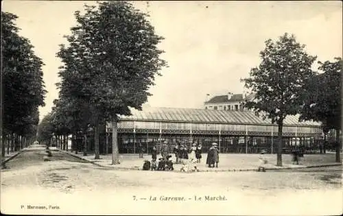 Ak La Garenne Colombes Hauts de Seine, Le Marche