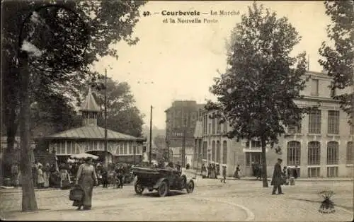 Ak Courbevoie Hauts de Seine, La Marche et la Nouvelle Poste