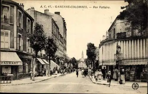 Ak La Garenne Colombes Hauts de Seine, Rue Voltaire