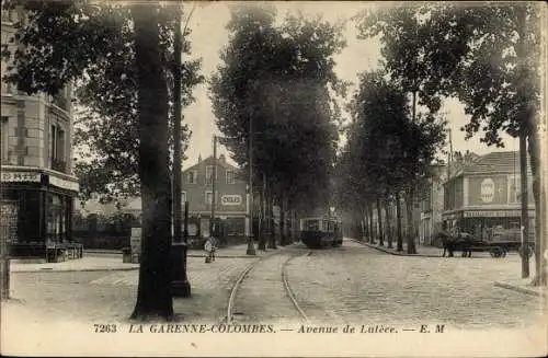 Ak La Garenne Colombes Hauts de Seine, Avenue de Lutece, Tram