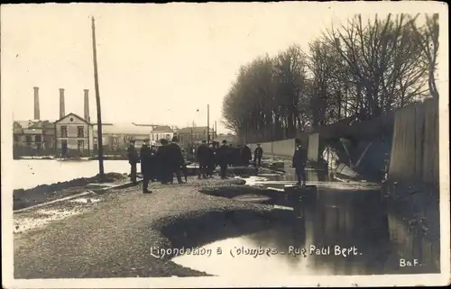 Ak Colombes Hauts de Seine, L'inondation, Rue Paul Bert