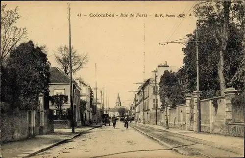 Ak Colombes Hauts de Seine, Rue de Paris