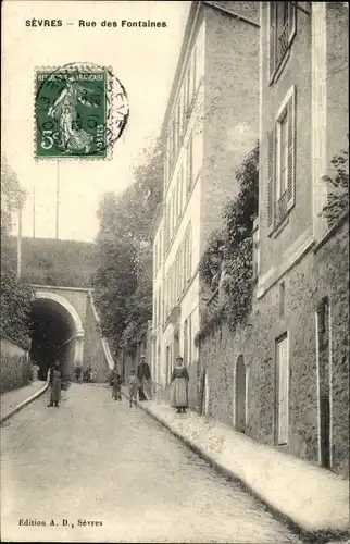 Ak Sèvres Hauts-de-Seine, Rue des Fontaines