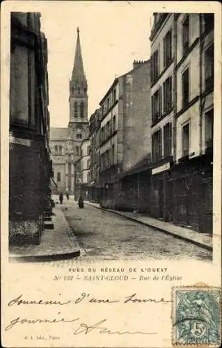 Ak Saint Cloud Hauts de Seine, Rue de l'Eglise