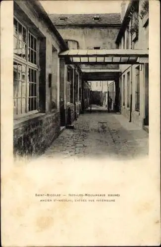 Ak Issy les Moulineaux Hauts de Seine, Saint NIcolas, Entree vue Interieure