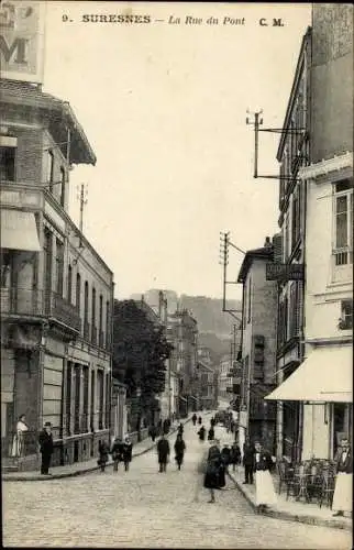 Ak Suresnes Hauts de Seine, La Rue du Pont