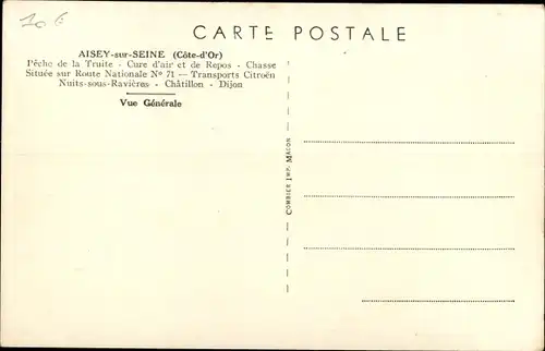 Ak Aisey-sur-Seine Côte-d’Or, Vue Generale
