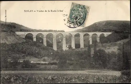 Ak Nolay Côte-d´Or, Viaduc de la Roche
