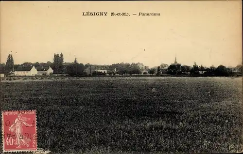 Ak Lesigny Seine et Marne, Panorama