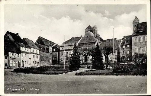 Ak Stolpen in Sachsen, Marktplatz